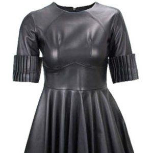 Christopher Kane A-line Mini Black Leather Dress